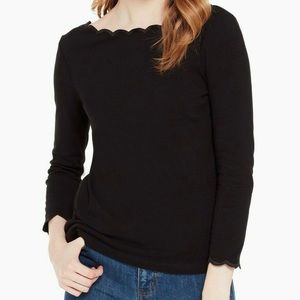 Kate Spade New York Broome Street Scallop Knit Top